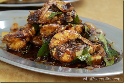 Kam Heong prawn at Terubong Seafood