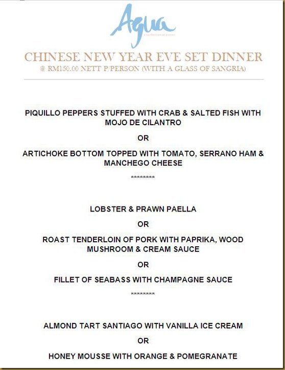 Agua Chinese New Year Eve Set Dinner 2011 by what2seeonline.com