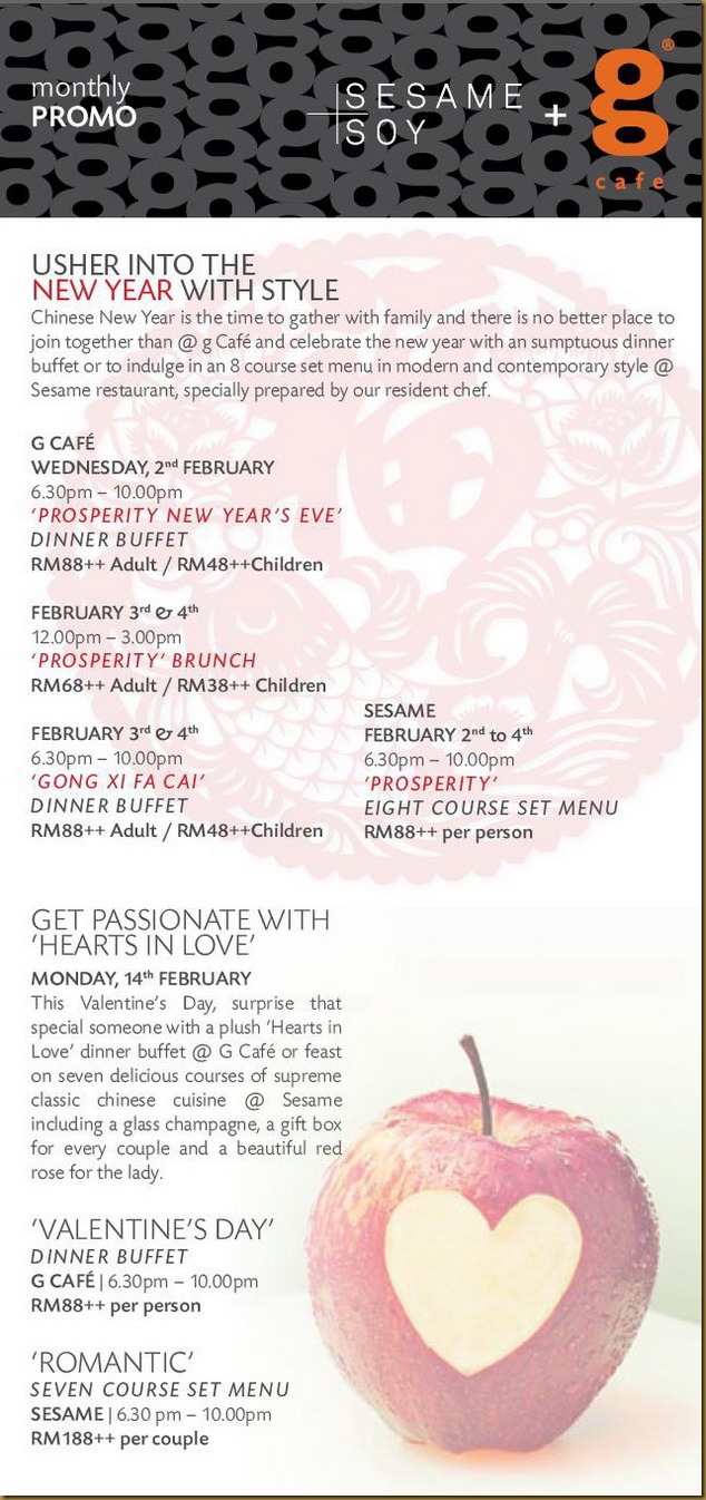 G- Hotel - Chinese New Year & Valentine's Day Food Promotion by what2seeonline.com