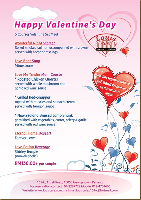 Louis Cafe Valentine's Day Promotion 2011 by what2seeonline.com