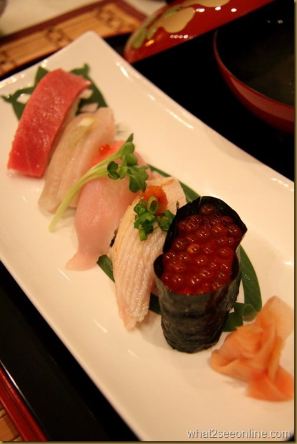 Traditional Japanese course menus  in Miraku by what2seeonline.com