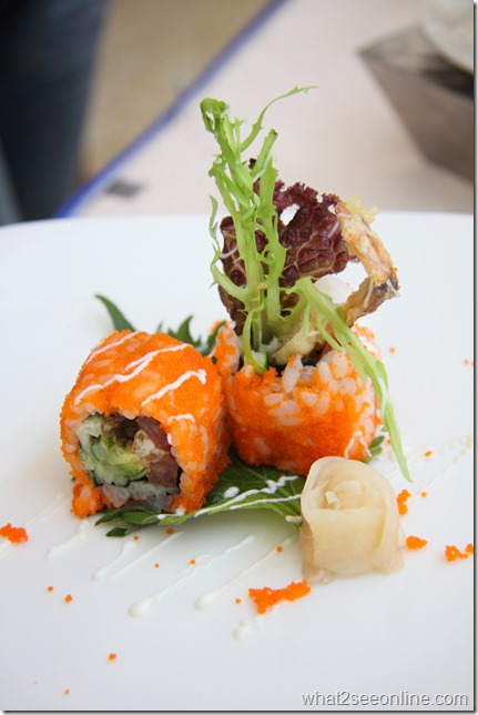 eyuzu maki (crispy soft shell crab sushi maki)  by Chef Ricky Hui by what2seeonline.com