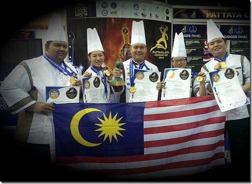 A Gold Win for Malaysian Chefs in the Pattaya City Culinary Cup 2014