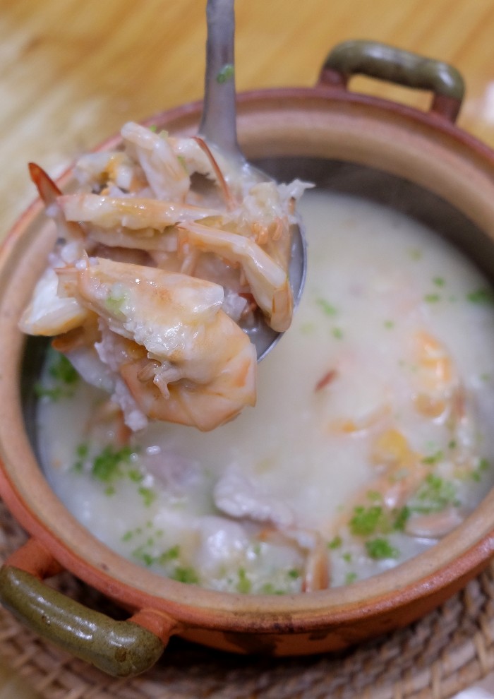 Claypot porridge, Grouper Fish and Sea Prawn Porridge