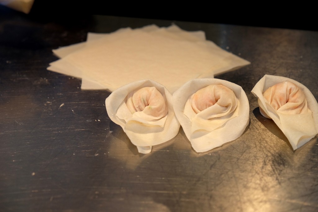 Freshly made deep-fried beancurd prawn roll