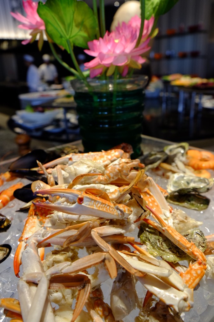 Chilled crabs at buffet brunch in Hotel Equatorial Penang