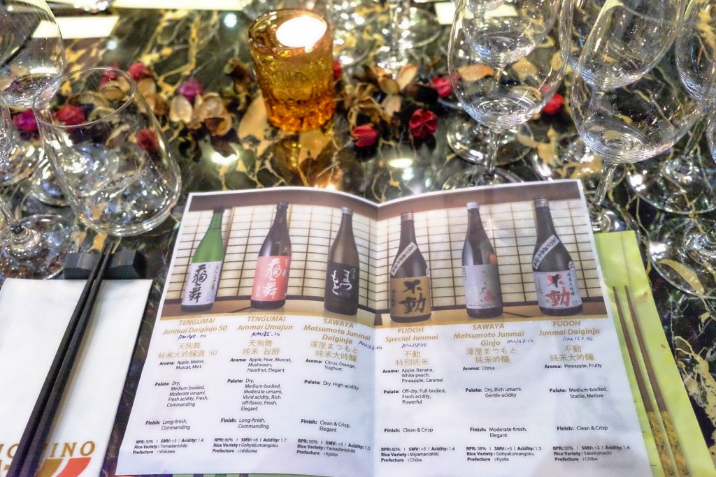 Japanese Sake Pairing Dinner, Japanese Restaurant In Penang, Tengumai, Junmai Daiginjo, Junmai Umajun, Matsumoto Junmai Daiginjo, Japanese Premium Sake